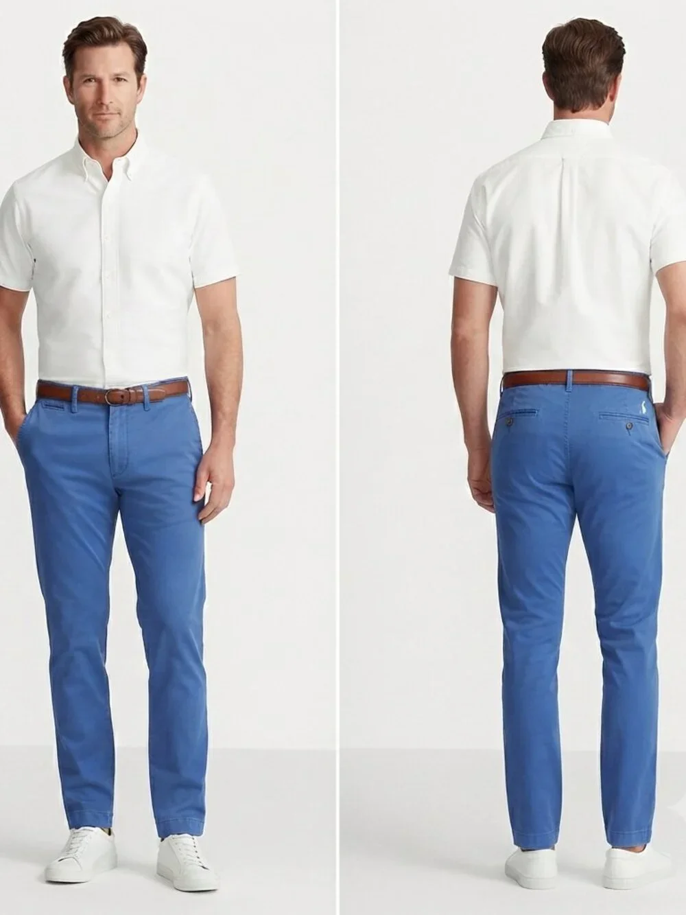 POLO RALPH LAUREN Men’s Size 40/30 Blue Stretch Straight Fit Chino Pants Preppy